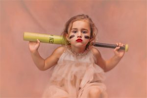 Girl with baseball bat